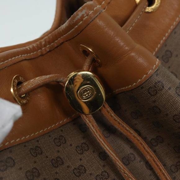 GUCCI Micro GG Supreme Web Sherry Line Shoulder Bag PVC Brown Gold Auth 88809 - Picture 7 of 16